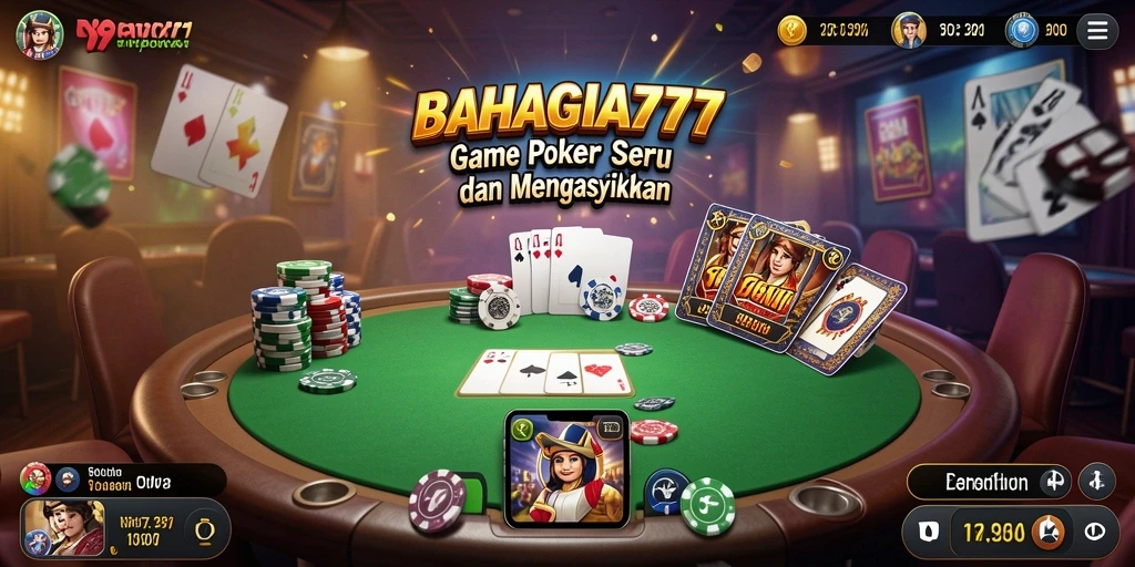 Tampilan gameplay seru di BAHAGIA777 saat bermain Poker.