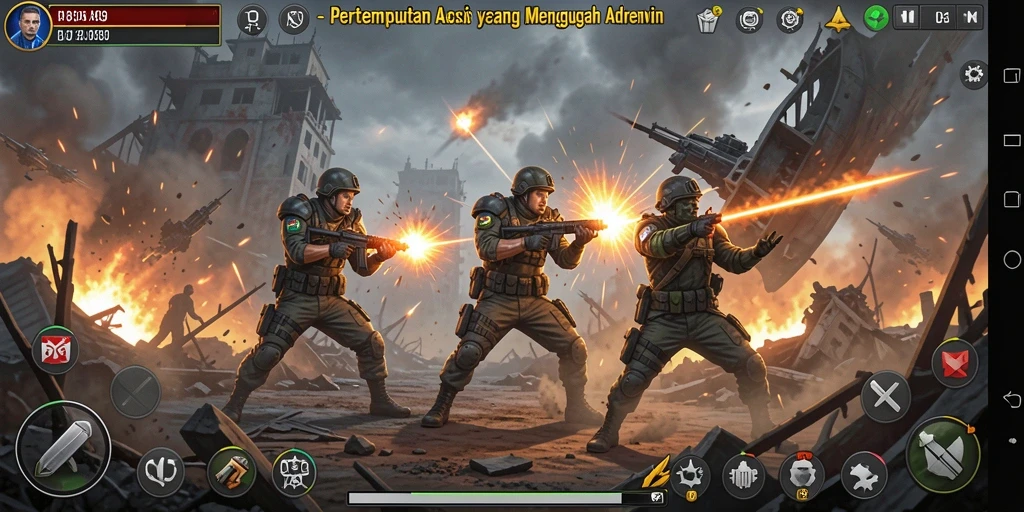Tampilan gameplay H03 yang mendebarkan dan penuh aksi.