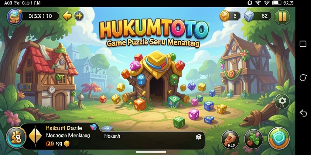 Tangkapan layar HUKUMTOTO dengan gameplay puzzle yang menarik.