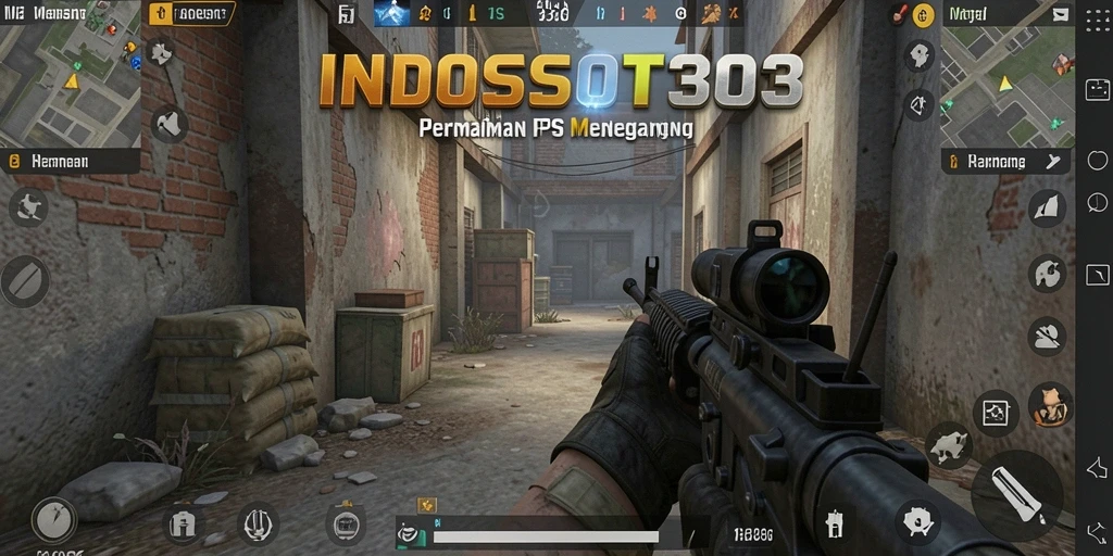 Tangkapan layar gameplay <strong>INDOSLOT303</strong> yang menegangkan dalam pertempuran FPS.