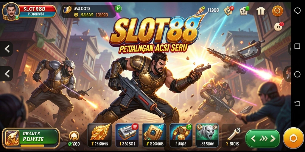 Tampilan aksi cepat dari gameplay SLOT88 yang mendebarkan.